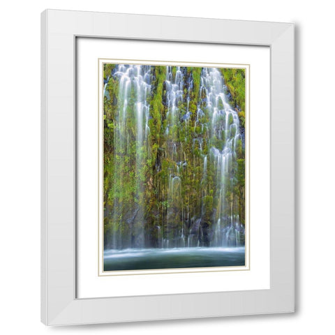Mossbrae Falls White Modern Wood Framed Art Print with Double Matting by Zhu, Hua