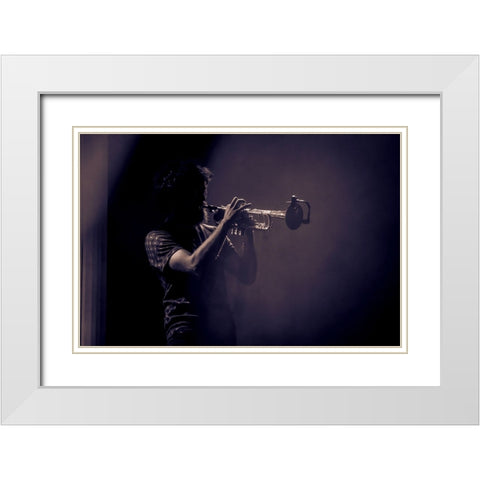 Boulevard Des Airs White Modern Wood Framed Art Print with Double Matting by L, Christophe