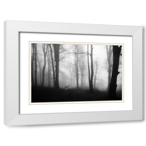 Forest White Modern Wood Framed Art Print with Double Matting by Nisan Kandilcioglu, Ummu