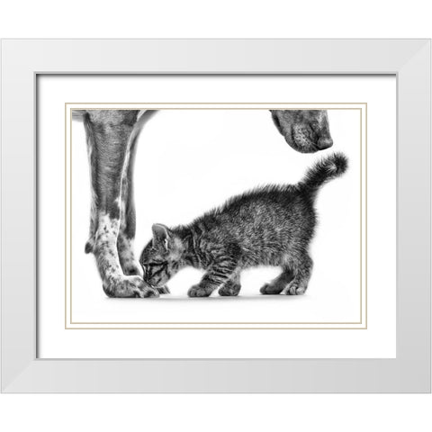 Smell Me White Modern Wood Framed Art Print with Double Matting by Pi, Monte