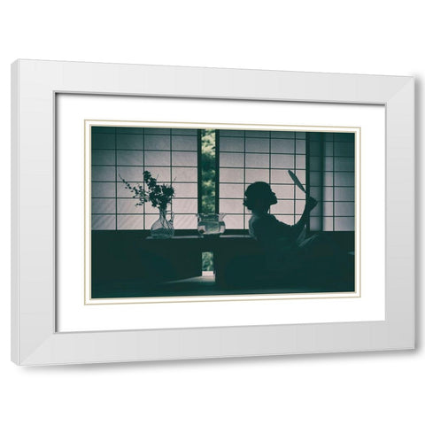 Fish Bowl White Modern Wood Framed Art Print with Double Matting by Flavor, 7