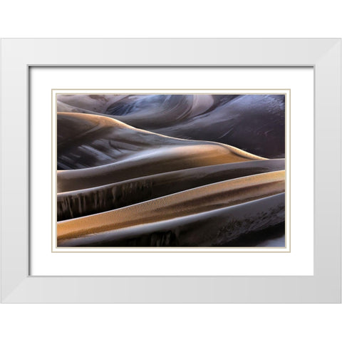 Chocolate Hills White Modern Wood Framed Art Print with Double Matting by Momeni, Mohammadreza