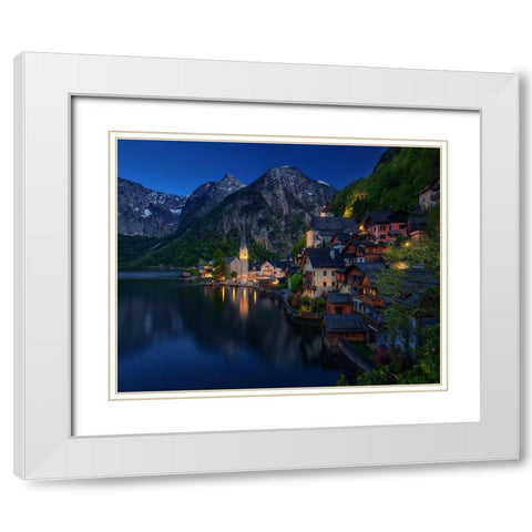Tourist View. White Modern Wood Framed Art Print with Double Matting by Pablo De, Juan
