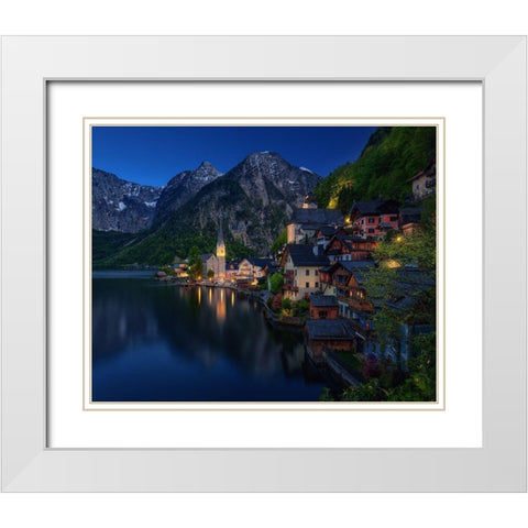 Tourist View. White Modern Wood Framed Art Print with Double Matting by Pablo De, Juan