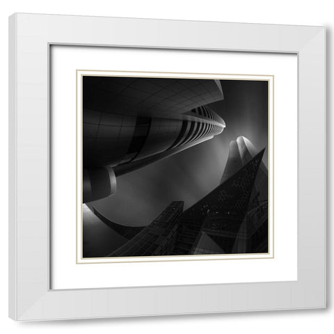 Clash Of The Titans White Modern Wood Framed Art Print with Double Matting by Thabet, Ahmed