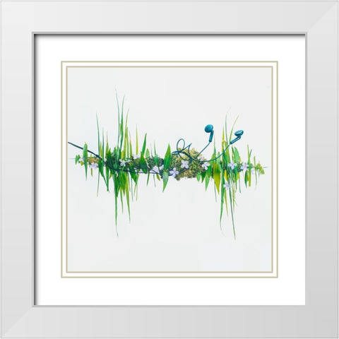 Music Of Nature White Modern Wood Framed Art Print with Double Matting by Belenko, Dina