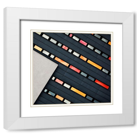 Wall Of Windows White Modern Wood Framed Art Print with Double Matting by Hawerkamp, Hans-Wolfgang