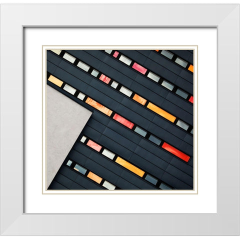 Wall Of Windows White Modern Wood Framed Art Print with Double Matting by Hawerkamp, Hans-Wolfgang