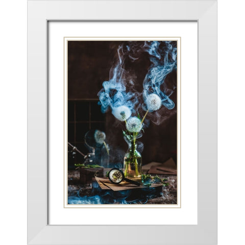 Smoakin Summer White Modern Wood Framed Art Print with Double Matting by Belenko, Dina