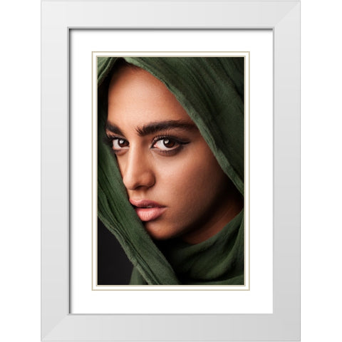 Untitled White Modern Wood Framed Art Print with Double Matting by Mokhtari, Mehdi