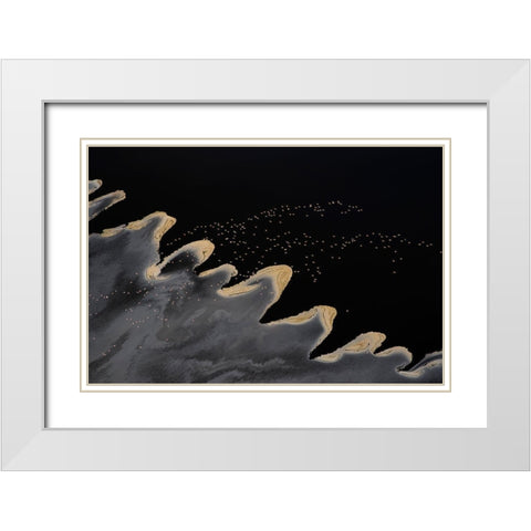 Flying Over The Lake White Modern Wood Framed Art Print with Double Matting by Chang, Phillip