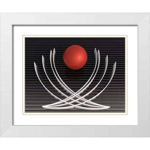 Lotus White Modern Wood Framed Art Print with Double Matting by Bunjamin, Antonyus