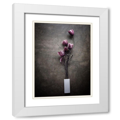 The Purple Tulip White Modern Wood Framed Art Print with Double Matting by Lagaa, Kahar