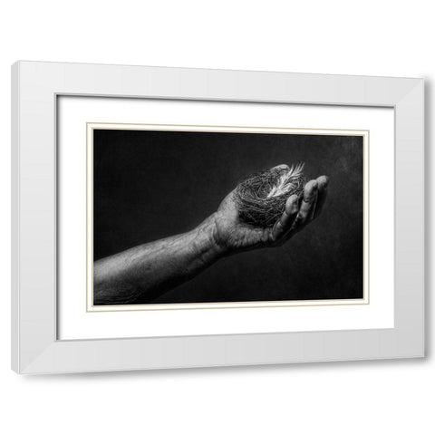 Untitled White Modern Wood Framed Art Print with Double Matting by Clough, Stephen