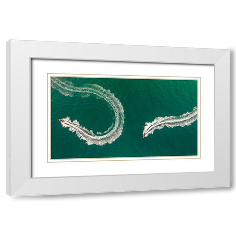 Sea Snake White Modern Wood Framed Art Print with Double Matting by Kiwan, Jamal