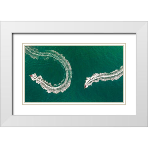 Sea Snake White Modern Wood Framed Art Print with Double Matting by Kiwan, Jamal