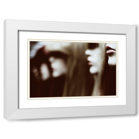 Ex-Loves White Modern Wood Framed Art Print with Double Matting by Kokdemir, Dogan