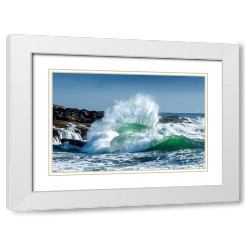 Seascape 3 White Modern Wood Framed Art Print with Double Matting by Rothstein, David