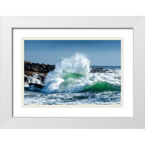 Seascape 3 White Modern Wood Framed Art Print with Double Matting by Rothstein, David