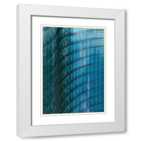 Fading Waves White Modern Wood Framed Art Print with Double Matting by van Son, Greetje