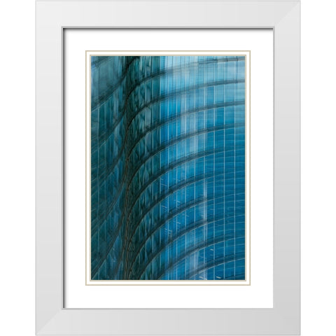 Fading Waves White Modern Wood Framed Art Print with Double Matting by van Son, Greetje