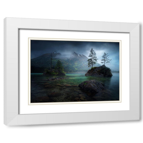 Hinterisland 2. White Modern Wood Framed Art Print with Double Matting by Pablo De, Juan