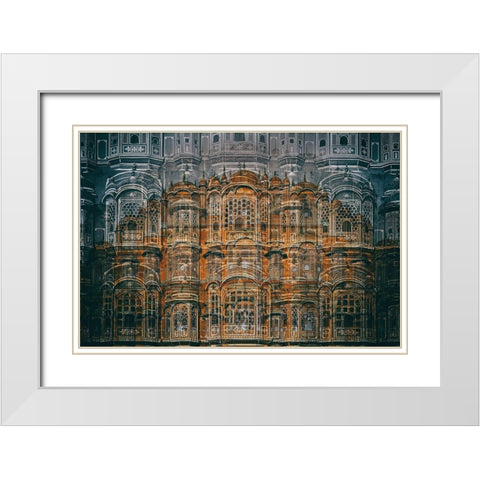 Hawa Mahal White Modern Wood Framed Art Print with Double Matting by Hawerkamp, Hans-Wolfgang