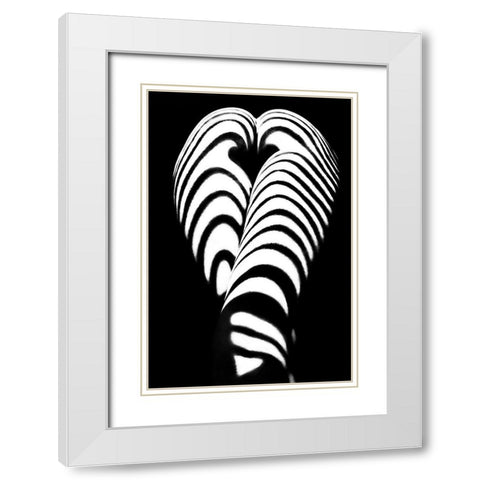 Zebra Ass 2 White Modern Wood Framed Art Print with Double Matting by Faletkin, Mikhail