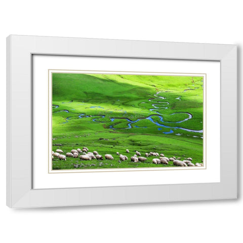 Plateau White Modern Wood Framed Art Print with Double Matting by Uzumcu, Suleyman