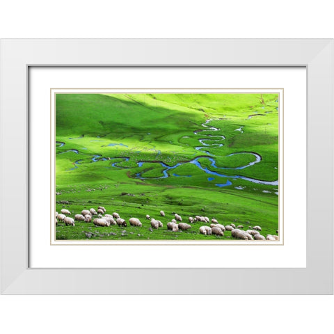 Plateau White Modern Wood Framed Art Print with Double Matting by Uzumcu, Suleyman