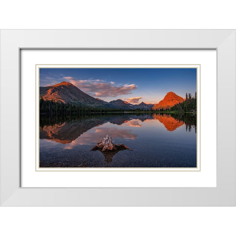 Delightful Dawn White Modern Wood Framed Art Print with Double Matting by Jacobs, Lydia