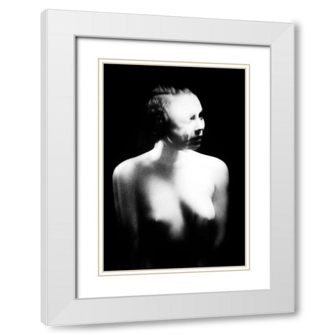 Untitled White Modern Wood Framed Art Print with Double Matting by Bousca, Bogdan