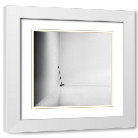 The Broom White Modern Wood Framed Art Print with Double Matting by Claes, Gilbert