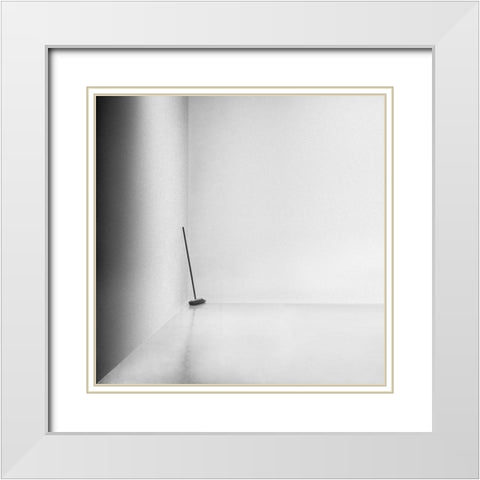 The Broom White Modern Wood Framed Art Print with Double Matting by Claes, Gilbert