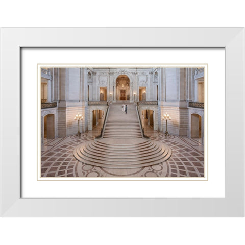 Qi Doq White Modern Wood Framed Art Print with Double Matting by Doyle, Renee