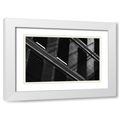 Blinds And Shadows White Modern Wood Framed Art Print with Double Matting by Van Son, Greetje
