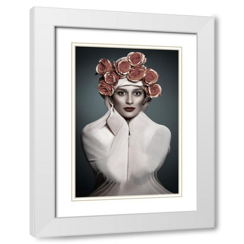 Eli White Modern Wood Framed Art Print with Double Matting by Baziar, Mehdi