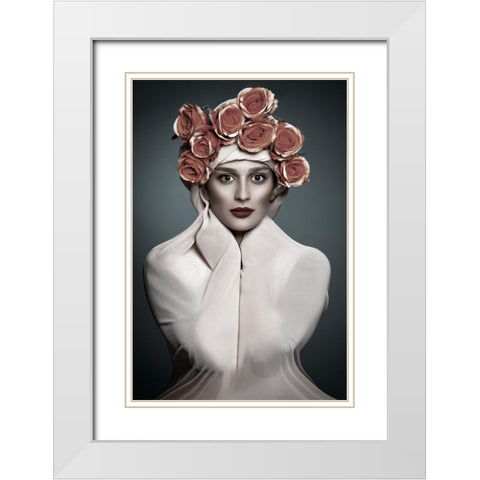 Eli White Modern Wood Framed Art Print with Double Matting by Baziar, Mehdi