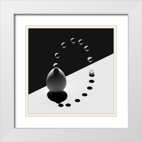 Arch Drops Egg White Modern Wood Framed Art Print with Double Matting by Bunjamin, Antonyus