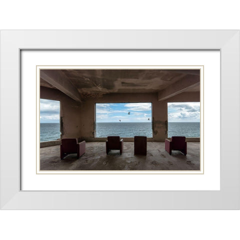 Cinema White Modern Wood Framed Art Print with Double Matting by Dong Hee, Han