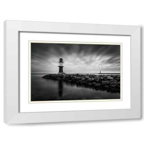 The Twins White Modern Wood Framed Art Print with Double Matting by Schonberg, Alexander