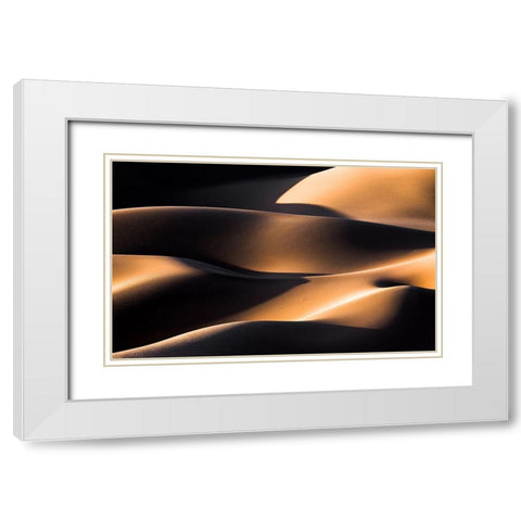 Wave White Modern Wood Framed Art Print with Double Matting by Momeni, Mohammadreza