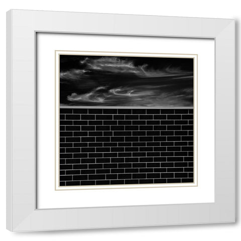 Brick Wall White Modern Wood Framed Art Print with Double Matting by Claes, Gilbert