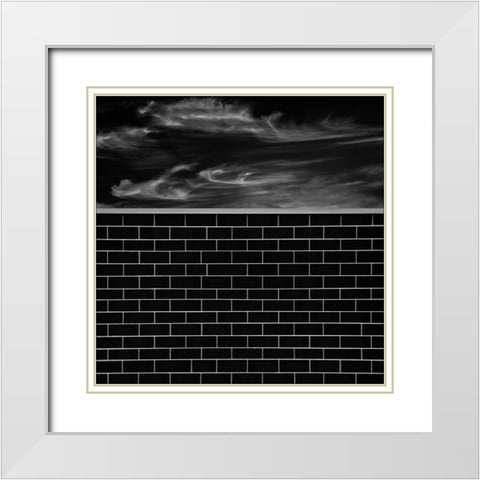 Brick Wall White Modern Wood Framed Art Print with Double Matting by Claes, Gilbert