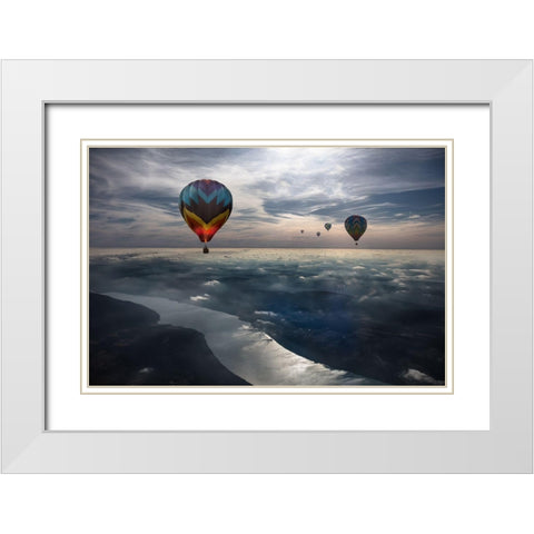 To Kiss The Sky White Modern Wood Framed Art Print with Double Matting by Bonadio, Heather