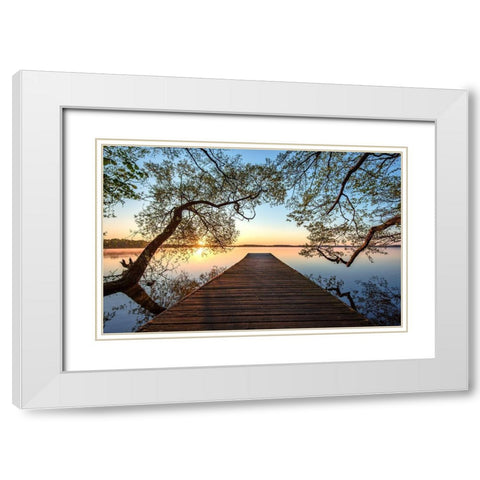 Framed White Modern Wood Framed Art Print with Double Matting by Keller