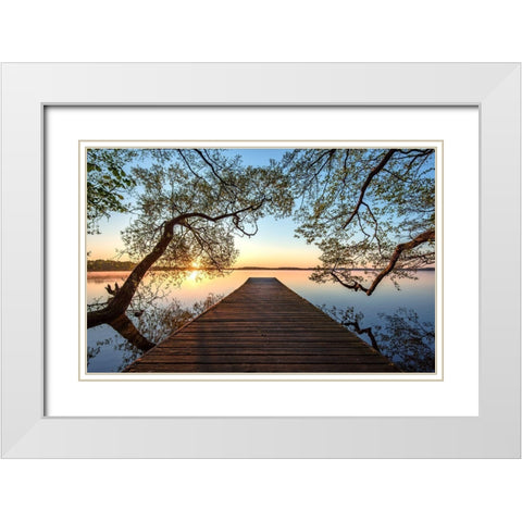 Framed White Modern Wood Framed Art Print with Double Matting by Keller