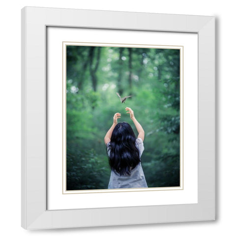 A Little More White Modern Wood Framed Art Print with Double Matting by Suzuki, Takashi