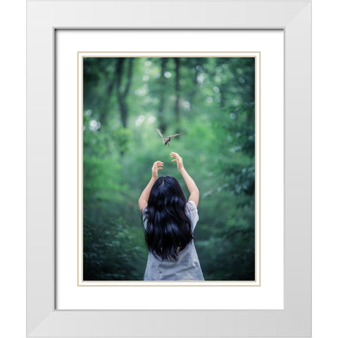 A Little More White Modern Wood Framed Art Print with Double Matting by Suzuki, Takashi
