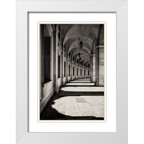 Curved Corridor White Modern Wood Framed Art Print with Double Matting by Wolbers, Louise